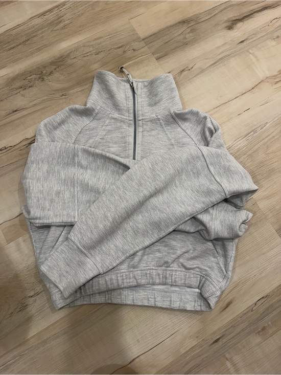 lululemon athletica Tops - Lululemon heathered gray scuba waffle half zip XS/S